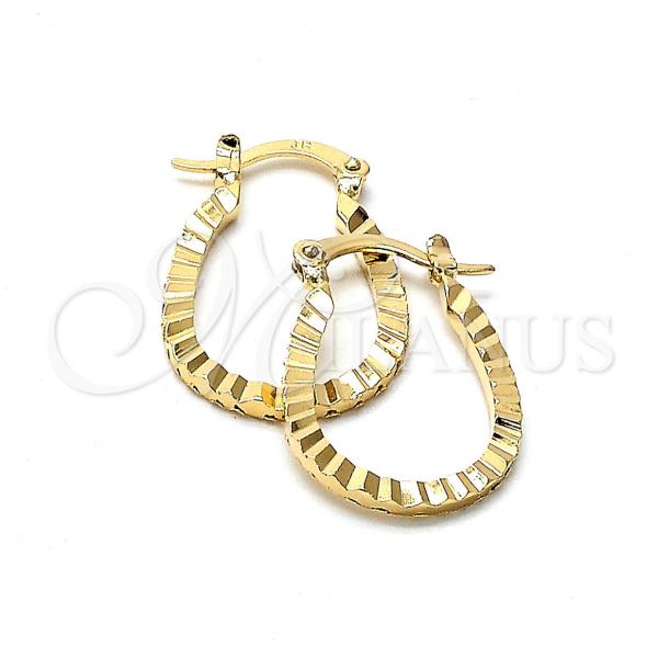 Oro Laminado Small Hoop, Gold Filled Style Diamond Cutting Finish, Golden Finish, 5.147.038