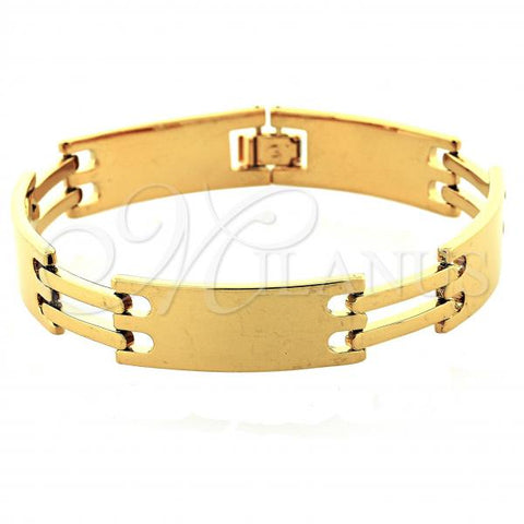 Oro Laminado Solid Bracelet, Gold Filled Style Polished, Golden Finish, 5.034.004.1