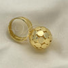 Oro Laminado Elegant Ring, Gold Filled Style Ball and Disco Design, Polished, Golden Finish, 01.383.0004