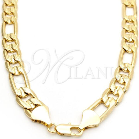 Oro Laminado Basic Necklace, Gold Filled Style Diamond Cutting Finish, Golden Finish, 03.419.0009.24