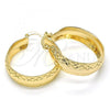 Oro Laminado Medium Hoop, Gold Filled Style Diamond Cutting Finish, Golden Finish, 02.261.0022.30