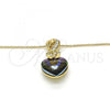Oro Laminado Pendant Necklace, Gold Filled Style Heart Design, with Paradise Shine and Aurore Boreale Swarovski Crystals, Polished, Golden Finish, 04.239.0044.2.18