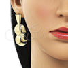 Oro Laminado Long Earring, Gold Filled Style Polished, Golden Finish, 02.385.0021