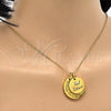 Oro Laminado Small Hoop, Gold Filled Style Star Design, Diamond Cutting Finish, Tricolor, 02.65.2633.25