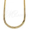 Oro Laminado Basic Necklace, Gold Filled Style Miami Cuban Design, Polished, Golden Finish, 04.63.1360.24