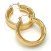 Oro Laminado Medium Hoop, Gold Filled Style Hollow Design, Polished, Golden Finish, 02.261.0002.30