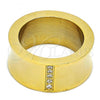 Stainless Steel Mens Ring, with White Cubic Zirconia, Polished, Golden Finish, 01.328.0005.1.10 (Size 10)