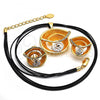 Oro Laminado Necklace and Earring, Gold Filled Style Spiral and Leaf Design, with White Crystal, Polished, Two Tone, 06.59.0110.1