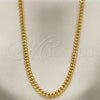 Oro Laminado Basic Necklace, Gold Filled Style Miami Cuban Design, Polished, Golden Finish, 04.63.1413.24