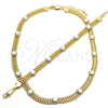 Oro Laminado Necklace and Bracelet, Gold Filled Style with Aurore Boreale Crystal, Polished, Golden Finish, 06.185.0019