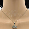 Oro Laminado Fancy Pendant, Gold Filled Style Diamond Cutting Finish, Golden Finish, 5.181.026