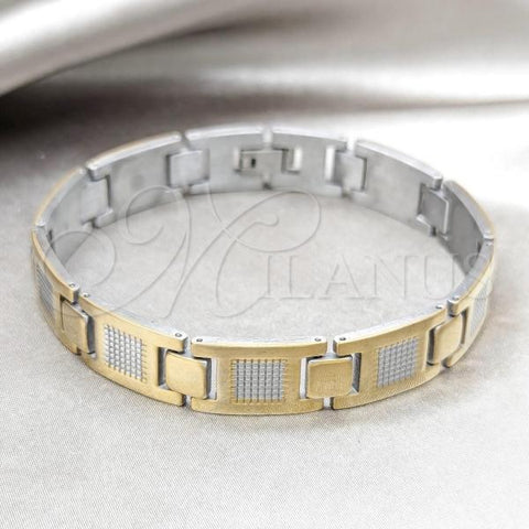 Stainless Steel Solid Bracelet, Polished, Two Tone, 03.63.22957.08