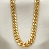 Oro Laminado Basic Necklace, Gold Filled Style Miami Cuban Design, Polished, Golden Finish, 5.223.010.24