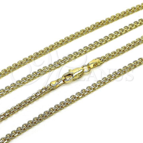 Oro Laminado Basic Necklace, Gold Filled Style Bismark Design, Polished, Golden Finish, 04.213.0262.22