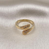 Oro Laminado Multi Stone Ring, Gold Filled Style Cross Design, with White Micro Pave, Polished, Golden Finish, 01.213.0037
