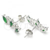 Sterling Silver Stud Earring, with Green Cubic Zirconia, Polished, Rhodium Finish, 02.371.0007.1