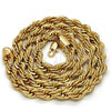 Gold Tone Basic Necklace, Rope Design, Polished, Golden Finish, 04.242.0044.28GT