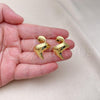 Oro Laminado Stud Earring, Gold Filled Style Polished, Golden Finish, 02.368.0084