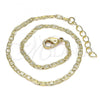 Oro Laminado Basic Anklet, Gold Filled Style Mariner Design, Polished, Golden Finish, 04.213.0213.10