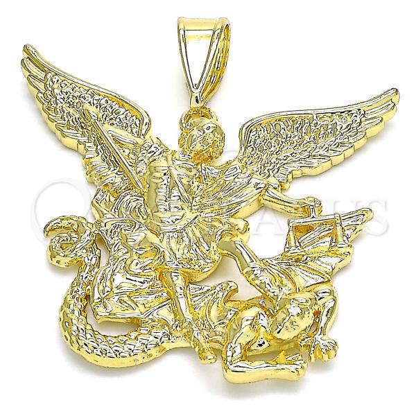 Oro Laminado Religious Pendant, Gold Filled Style Polished, Golden Finish, 05.253.0080