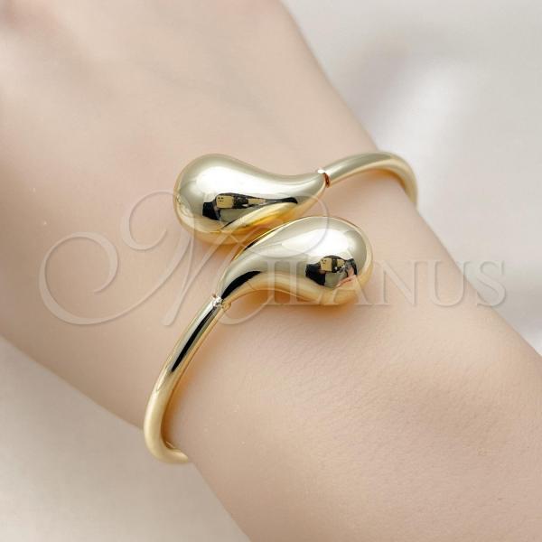 Gold Filled Jewelry — Individual Bangle Teardrop and Hollow Design Polished 07.60. — alternate product view — SKU 155825 | Oro Laminado joyería — Individual Bangle Teardrop and Hollow diseño pulido 07.60. — SKU 155825