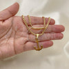 Oro Laminado Earring and Pendant Children Set, Gold Filled Style Anchor Design, Polished, Golden Finish, 06.63.0230
