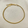 Oro Laminado Basic Bracelet, Gold Filled Style Herringbone Design, Polished, Golden Finish, 03.02.0095.07