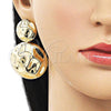 Oro Laminado Long Earring, Gold Filled Style Polished, Golden Finish, 02.385.0071