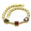 Oro Laminado Fancy Bracelet, Gold Filled Style with Multicolor Cubic Zirconia, Polished, Golden Finish, 03.283.0129.1.07