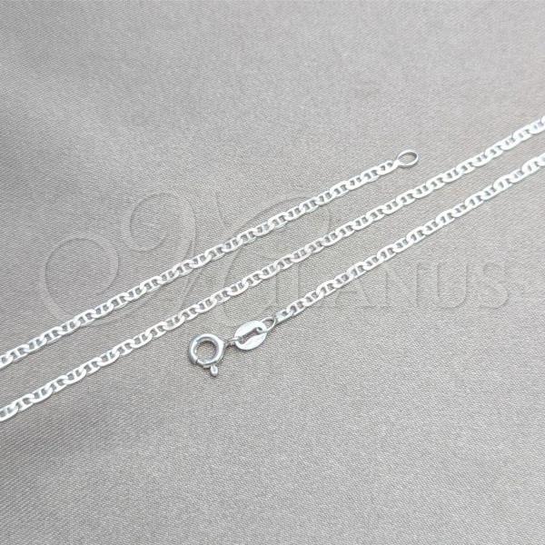 Sterling Silver Basic Necklace, Mariner Design, Polished, Silver Finish, 04.420.0024.18