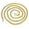 Oro Laminado Basic Necklace, Gold Filled Style Miami Cuban Design, Polished, Golden Finish, 04.63.1360.22