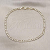 Oro Laminado Basic Anklet, Gold Filled Style Figaro Design, Polished, Golden Finish, 5.222.016.10