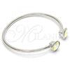 Rhodium Plated Individual Bangle, with Aurore Boreale Swarovski Crystals, Polished, Rhodium Finish, 07.239.0014.2 (03 MM Thickness, One size fits all)