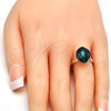 Oro Laminado Multi Stone Ring, Gold Filled Style with Emerald Swarovski Crystals, Polished, Golden Finish, 01.239.0008.9 (One size fits all)