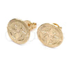 Oro Laminado Stud Earring, Gold Filled Style Polished, Golden Finish, 02.58.0032