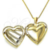 Oro Laminado Pendant Necklace, Gold Filled Style Heart Design, Polished, Golden Finish, 04.117.0006.20