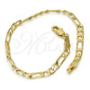 Oro Laminado Basic Bracelet, Gold Filled Style Figaro Design, Polished, Golden Finish, 5.222.016.07