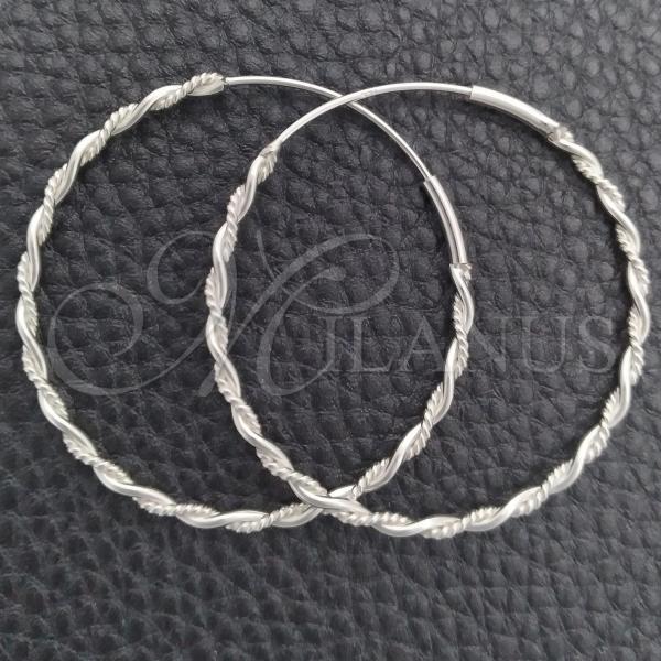 Sterling Silver Medium Hoop, Diamond Cutting Finish, Silver Finish, 02.399.0016.40