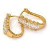Oro Laminado Huggie Hoop, Gold Filled Style with White Cubic Zirconia, Polished, Golden Finish, 02.237.0023.15