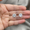 Sterling Silver Stud Earring, with White Cubic Zirconia, Polished, Silver Finish, 02.401.0054.10