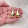 Oro Laminado Stud Earring, Gold Filled Style Polished, Golden Finish, 02.163.0241