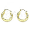 Oro Laminado Small Hoop, Gold Filled Style Diamond Cutting Finish, Golden Finish, 02.213.0311.25