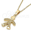 Oro Laminado Fancy Pendant, Gold Filled Style Diamond Cutting Finish, Golden Finish, 5.183.023