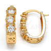 Oro Laminado Small Hoop, Gold Filled Style with White Cubic Zirconia, Polished, Golden Finish, 02.196.0039.15