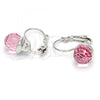 Rhodium Plated Leverback Earring, Disco Design, with Light Rose Swarovski Crystals, Polished, Rhodium Finish, 02.239.0010.2
