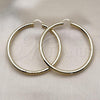 Oro Laminado Extra Large Hoop, Gold Filled Style Hollow Design, Diamond Cutting Finish, Golden Finish, 02.213.0314.70