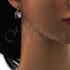 Rhodium Plated Leverback Earring, Butterfly Design, with Antique Pink Swarovski Crystals, Polished, Rhodium Finish, 02.239.0011.3