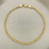 Oro Laminado Basic Anklet, Gold Filled Style Bismark Design, Polished, Golden Finish, 04.213.0263.10