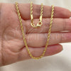 Oro Laminado Basic Necklace, Gold Filled Style Rope Design, Polished, Golden Finish, 04.58.0024.20