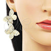 Oro Laminado Stud Earring, Gold Filled Style Butterfly Design, Polished, Golden Finish, 02.428.0022